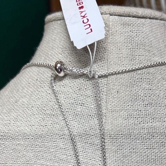 NWT Lucky Brand Adjustable Sage Green & Silver Necklace #LBNK2 - Picture 4 of 5